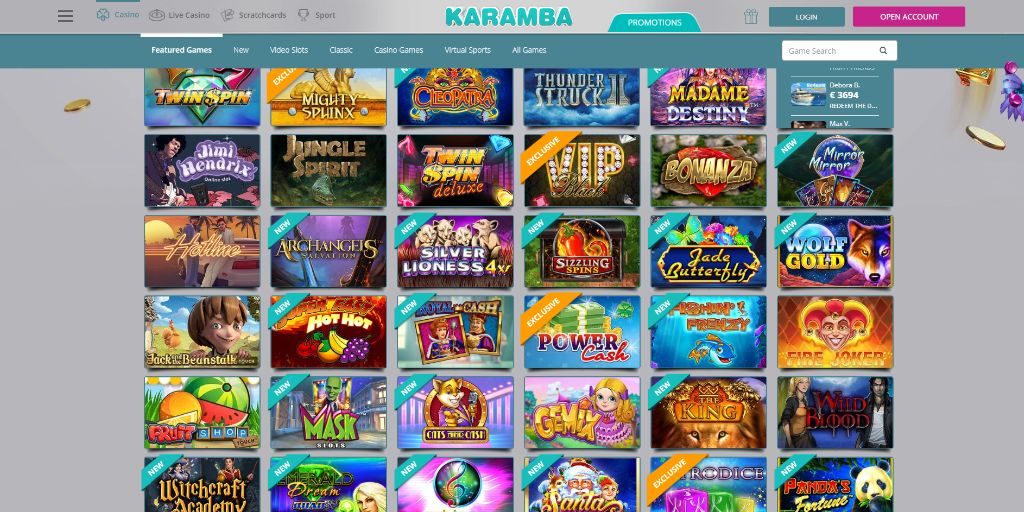 Karamba casino lobby