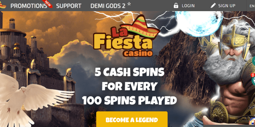 La Fiesta Casino landing pagina